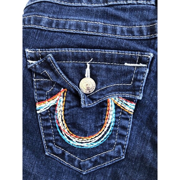 True Religion Skinny Rainbow Stitch Jeans Flap Pocket Size 28 Made In USA - Picture 9 of 12